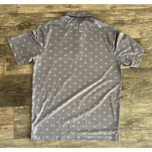 U Suck At Golf USAG Men’s Medium All Over Graphic Print Polo Gray Athleisure - Picture 8 of 9